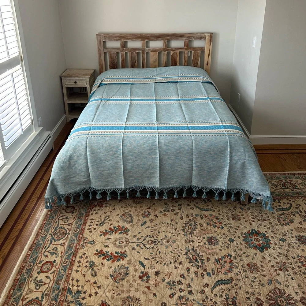 Hand Loom  Queen Size Cotton Bedspread.